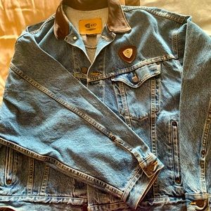 Vintage ID Wear HG ‘98 Primary Official Training Leather Collar Jean Jacket